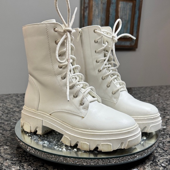 Forever 21 Shoes - Forever 21 white Combat Boots 8